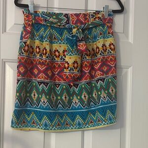 Emmelee for F.C. Multicolor Tribal Mini Skirt